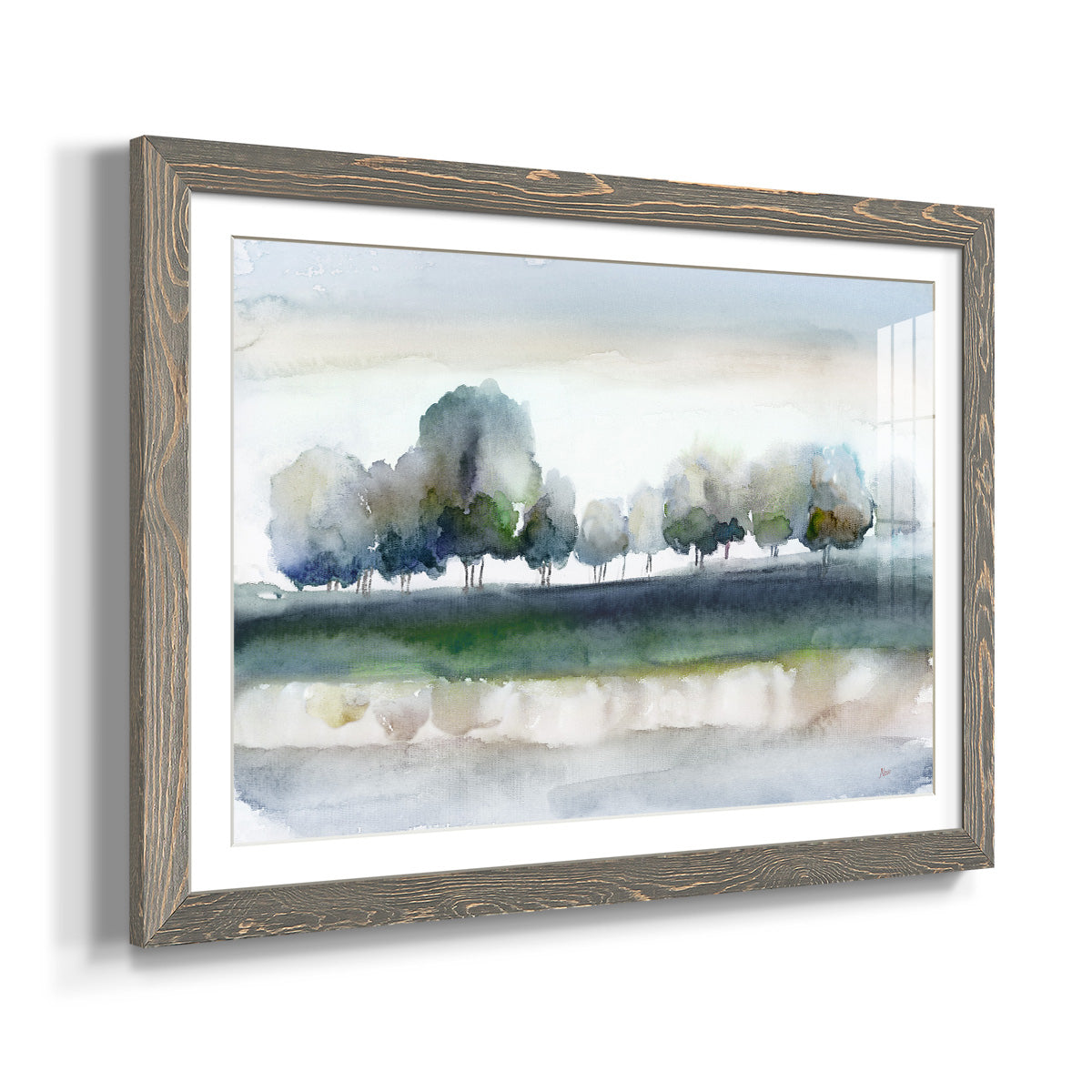 Warm Meadowline Indigo - Barnwood Framed Art Print