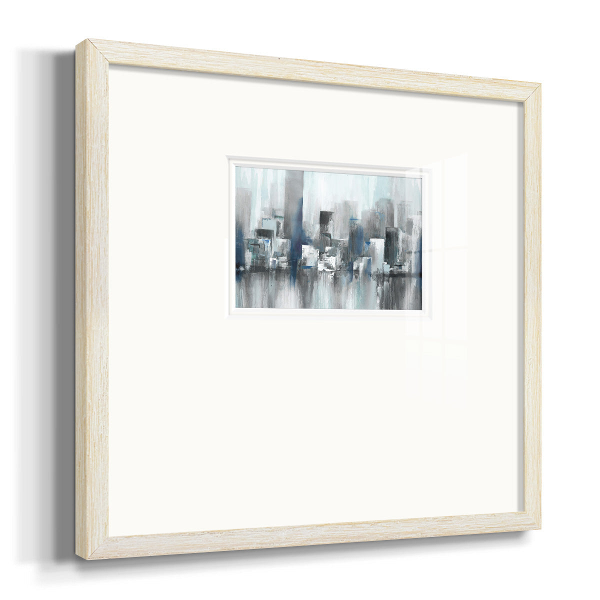 Cityscape in Blues- Premium Framed Print Double Matboard