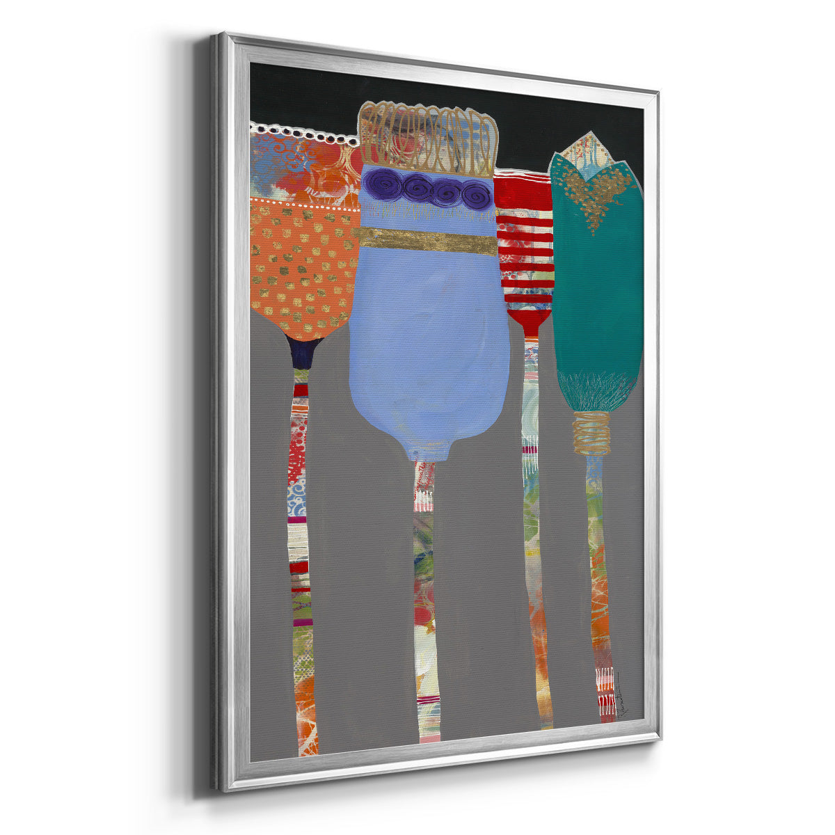 Tall Tulips - Modern Framed Canvas Print