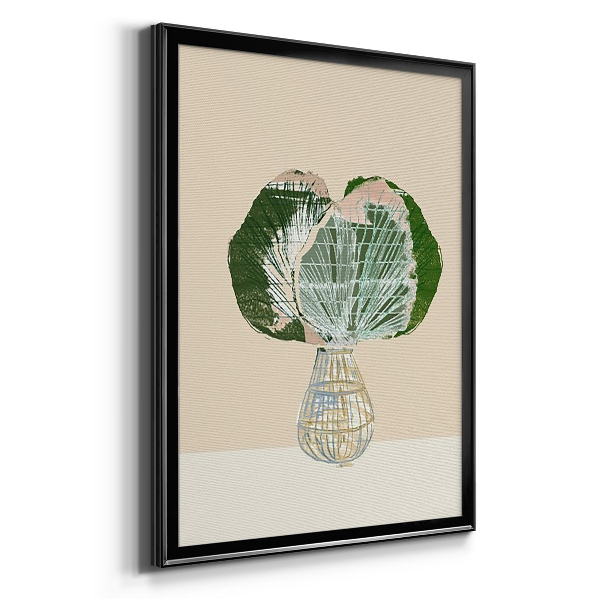 Woven Tropical Leaf I - Modern Framed Canvas Print