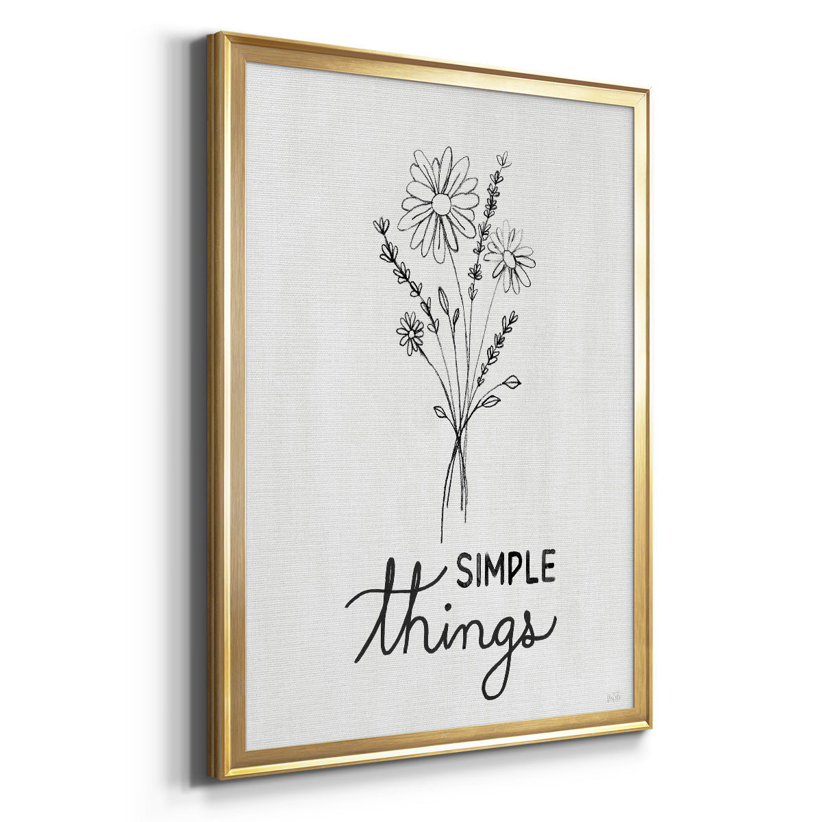 Simple Things Sketch - Modern Framed Canvas Print
