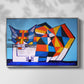 Cassie Thinking about Cubism - Floater Framed Canvas Print