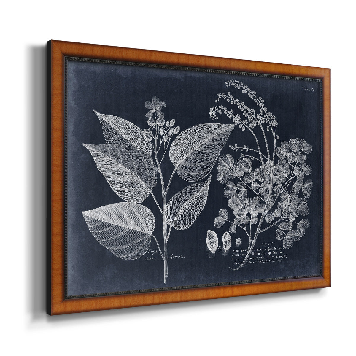 Foliage on Navy III Premium Framed Canvas- Ready to Hang