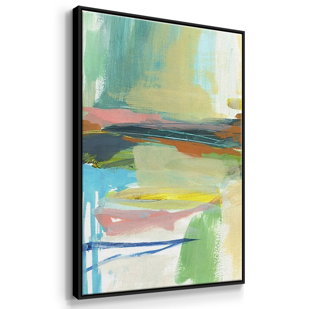 Radiant Horizon I - Framed Premium Gallery Wrapped Canvas L Frame 3 Piece Set - Ready to Hang