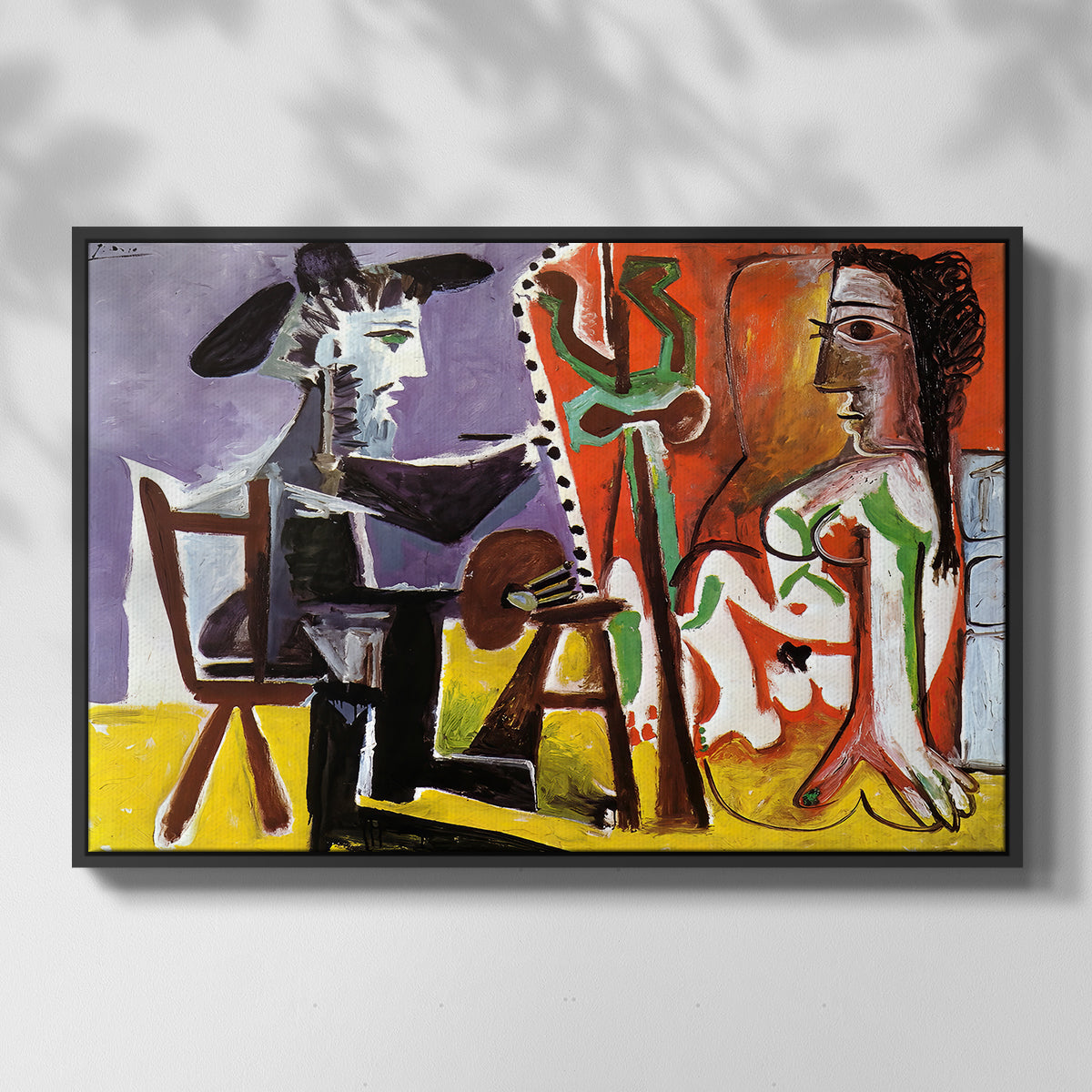 The Painter and His Model, 1963 - Floater Framed Canvas Print