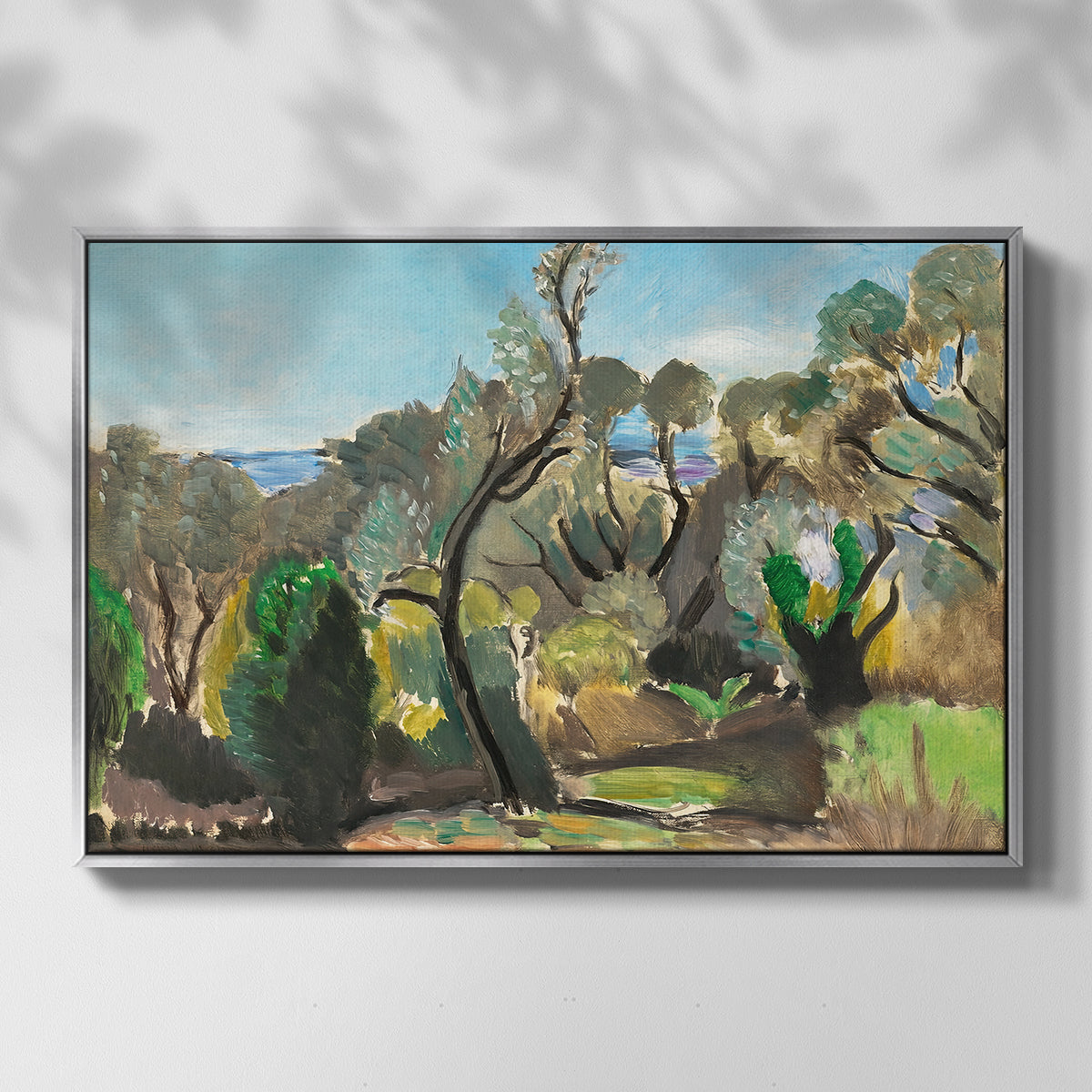 Landscape near Nice, c. 1918 - Floater Framed Canvas Print