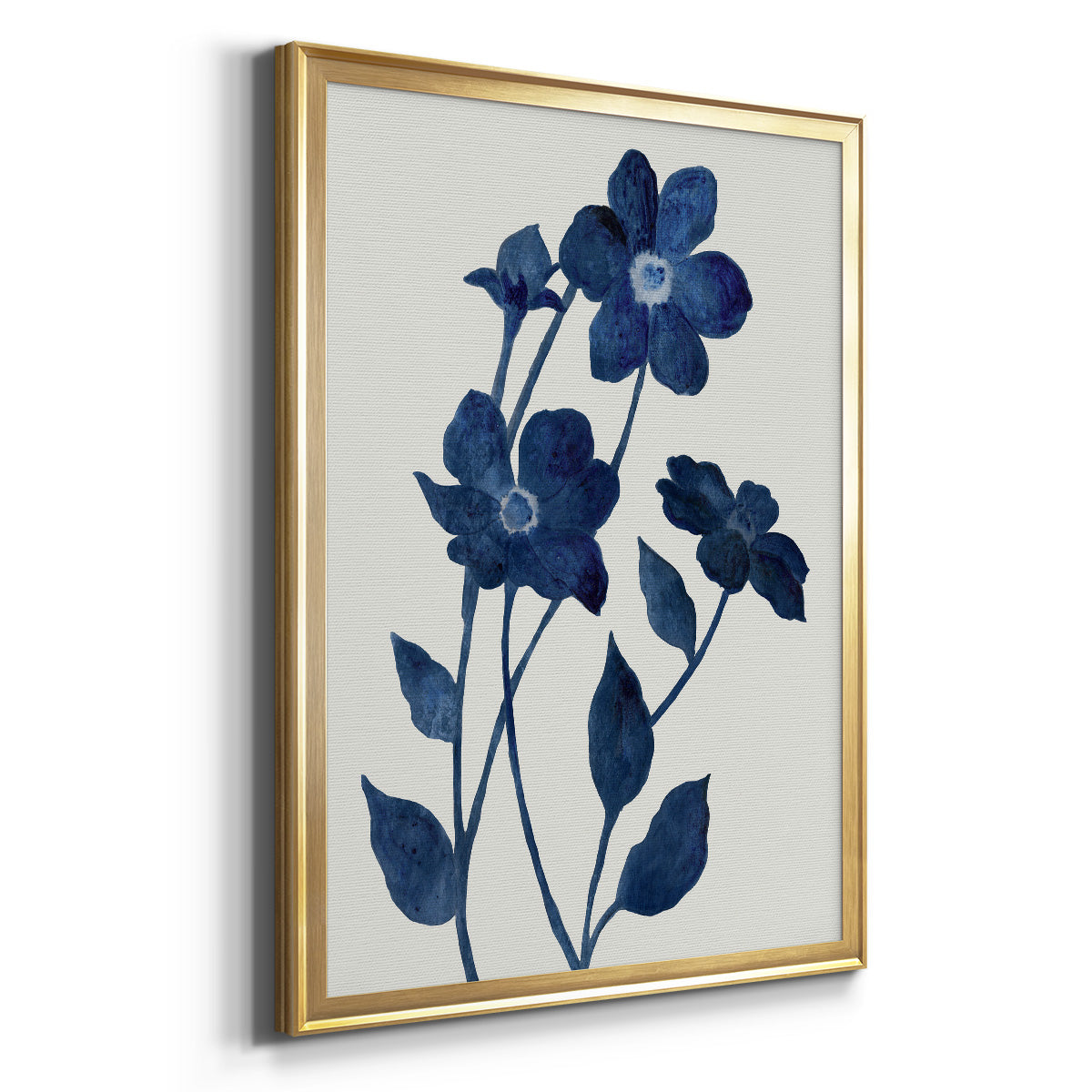 Indigo Bloom II - Modern Framed Canvas Print