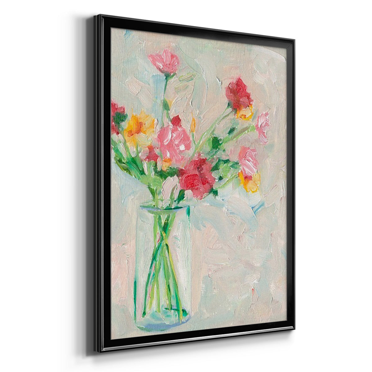 Painterly Soft Bouquet I - Modern Framed Canvas Print