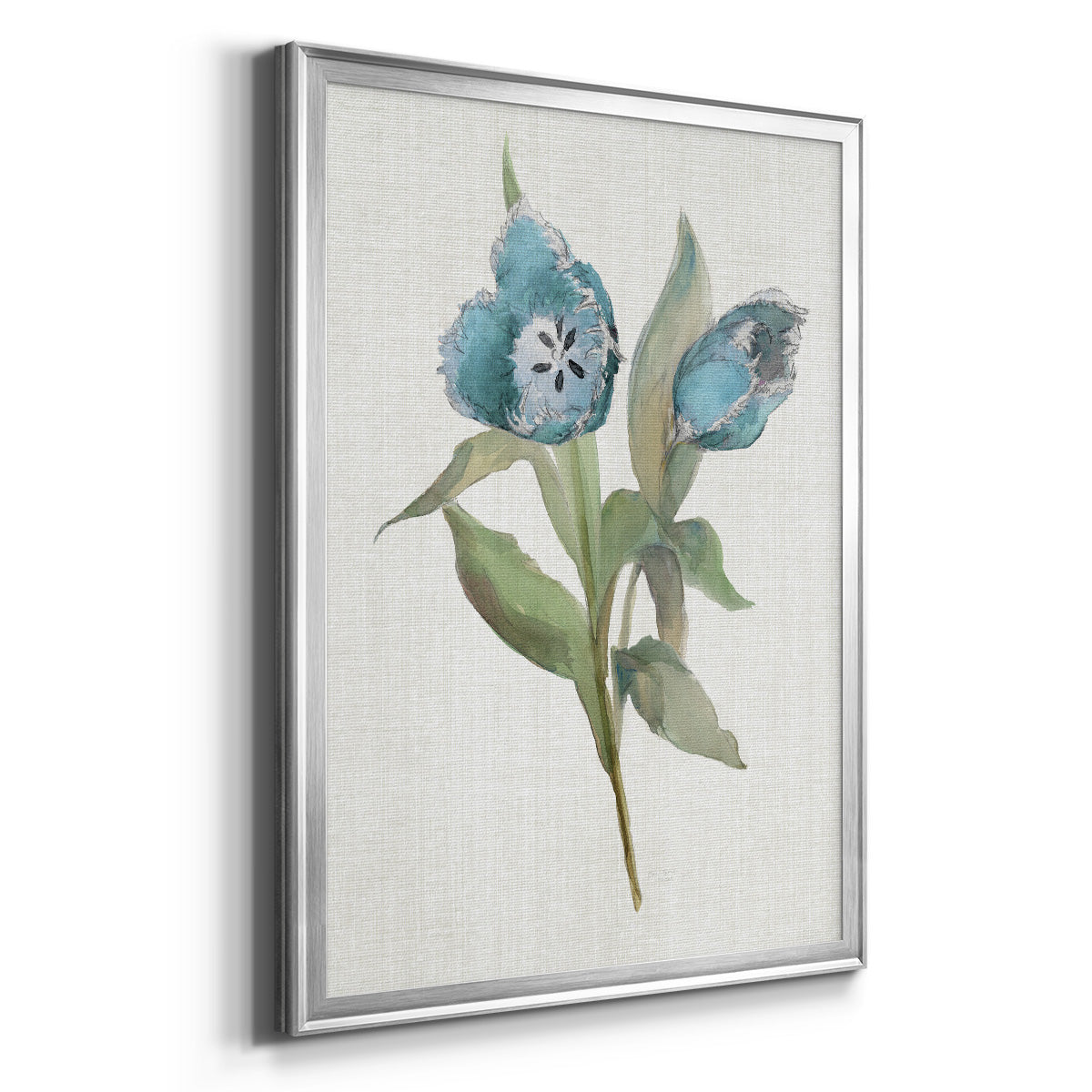 Blue Tulip Picks I - Modern Framed Canvas Print