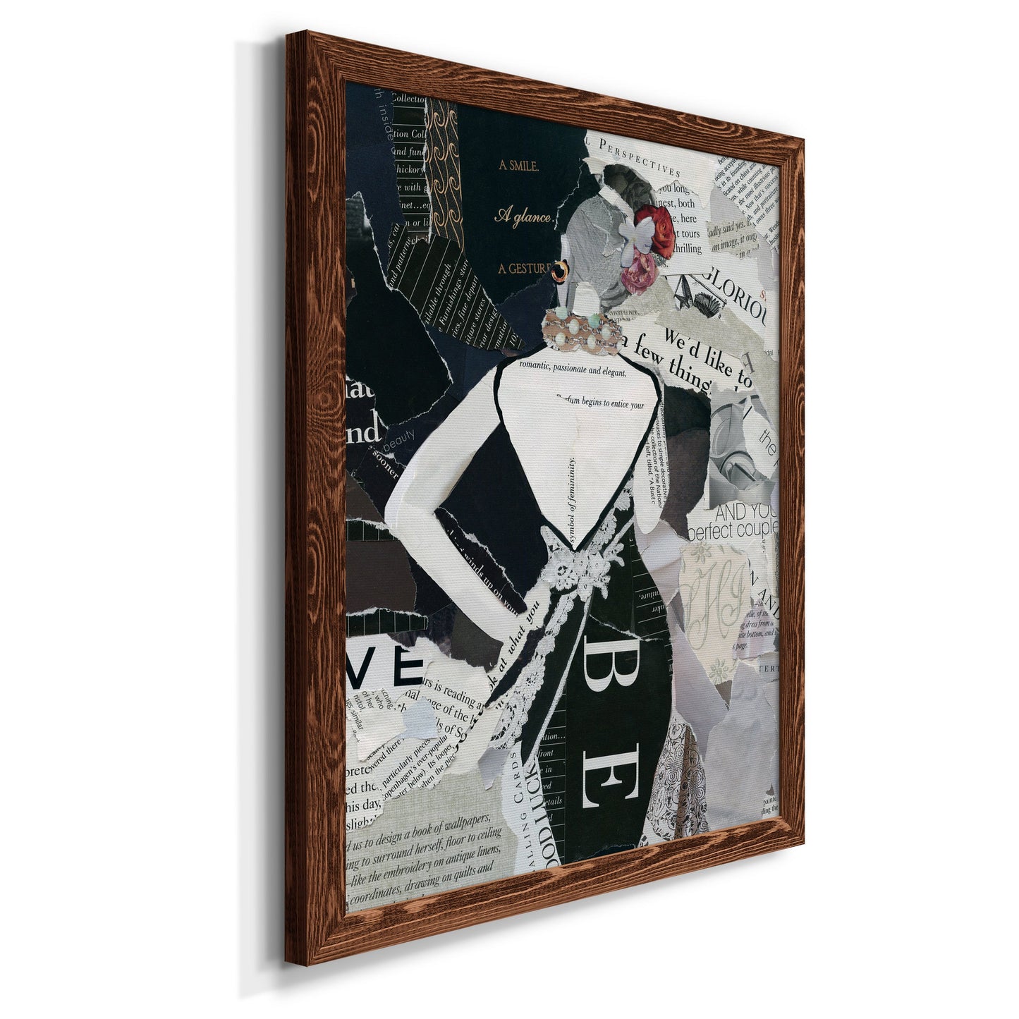 Fashion Mosaic II - Barnwood Framed Canvas Print