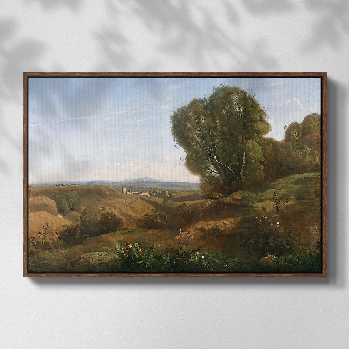 Souvenir of Roquemaure in the Gard, c. 1853 - Floater Framed Canvas Print