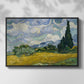 Wheat Field with Cypresses, 1889 - Floater Framed Canvas Print