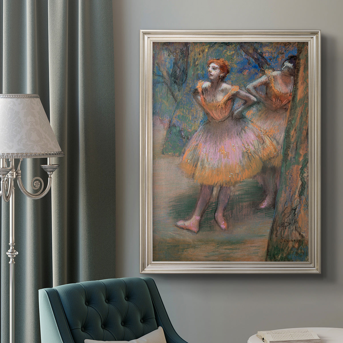 Two Dancers - Ornate Framed Canvas Print