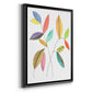 Color Pop Leaves IV - Modern Framed Canvas Print