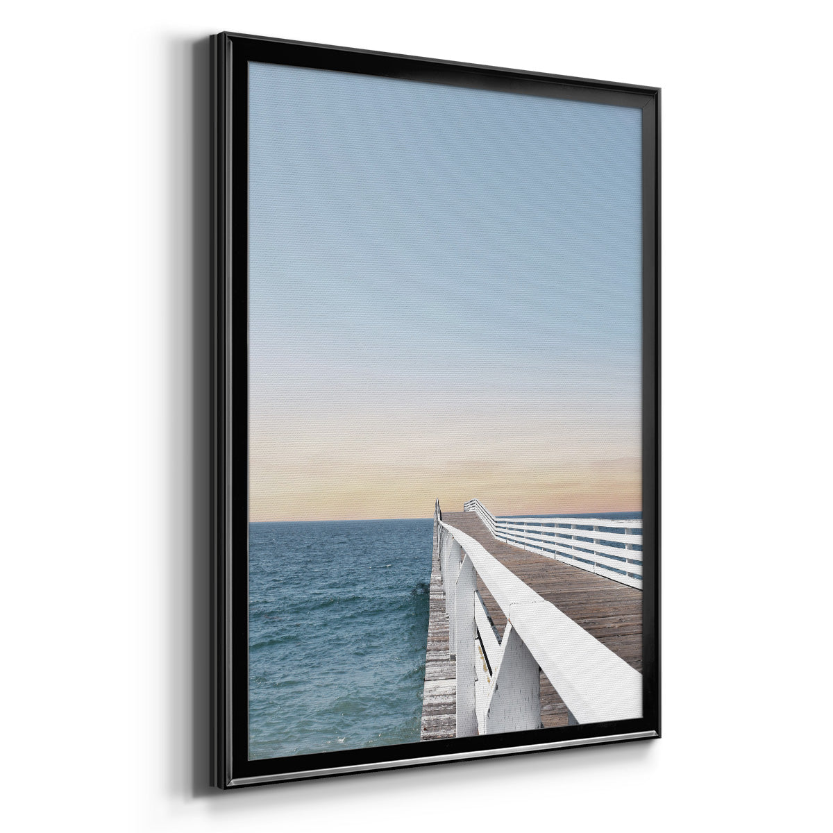 Day at the Pier - Modern Framed Canvas Print