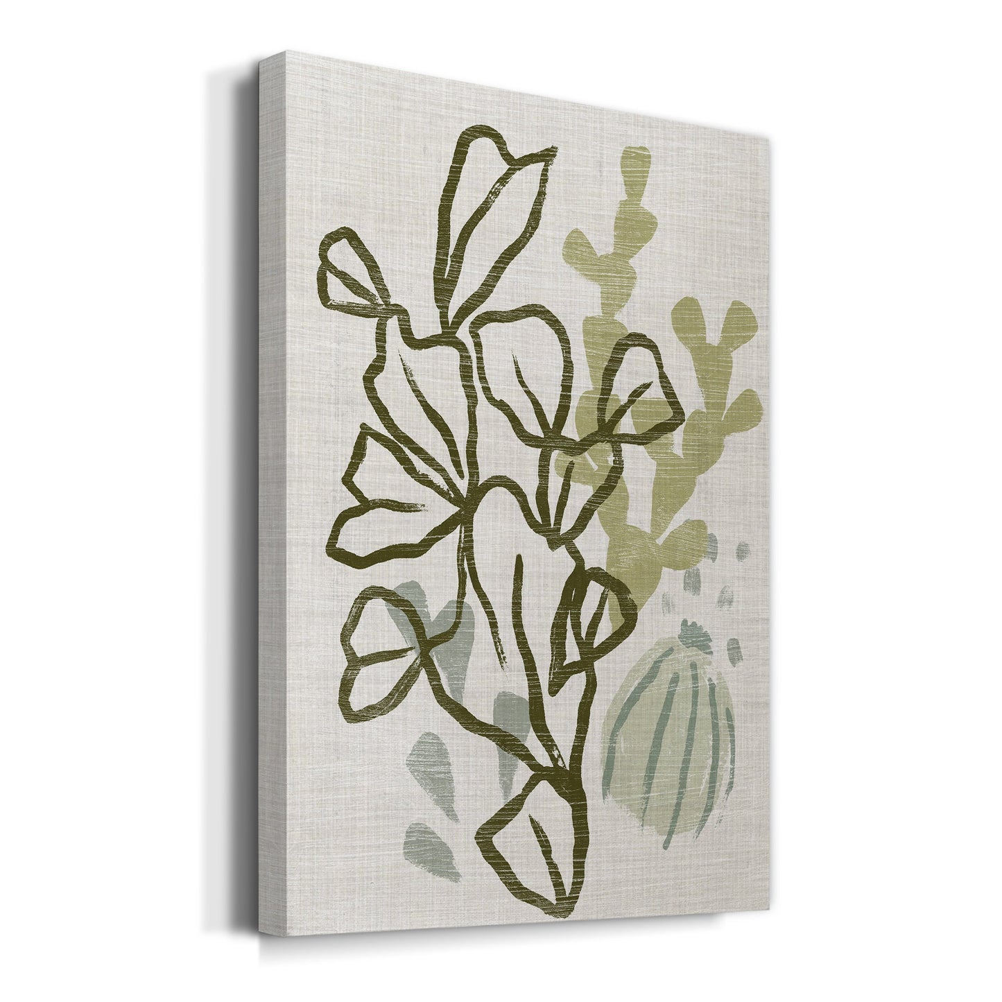 Coral Blockprint IV Premium Gallery Wrapped Canvas - Ready to Hang