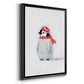 Penguin Play II - Modern Framed Canvas Print