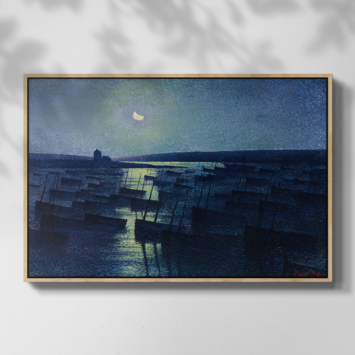 Camaret, Moonlight and Fishing Boats, 1894 - Floater Framed Canvas Print