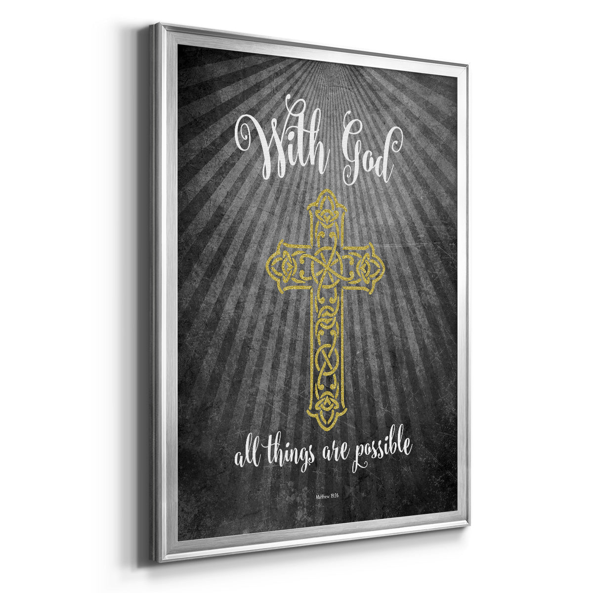 With God Gold - Modern Framed Canvas Print