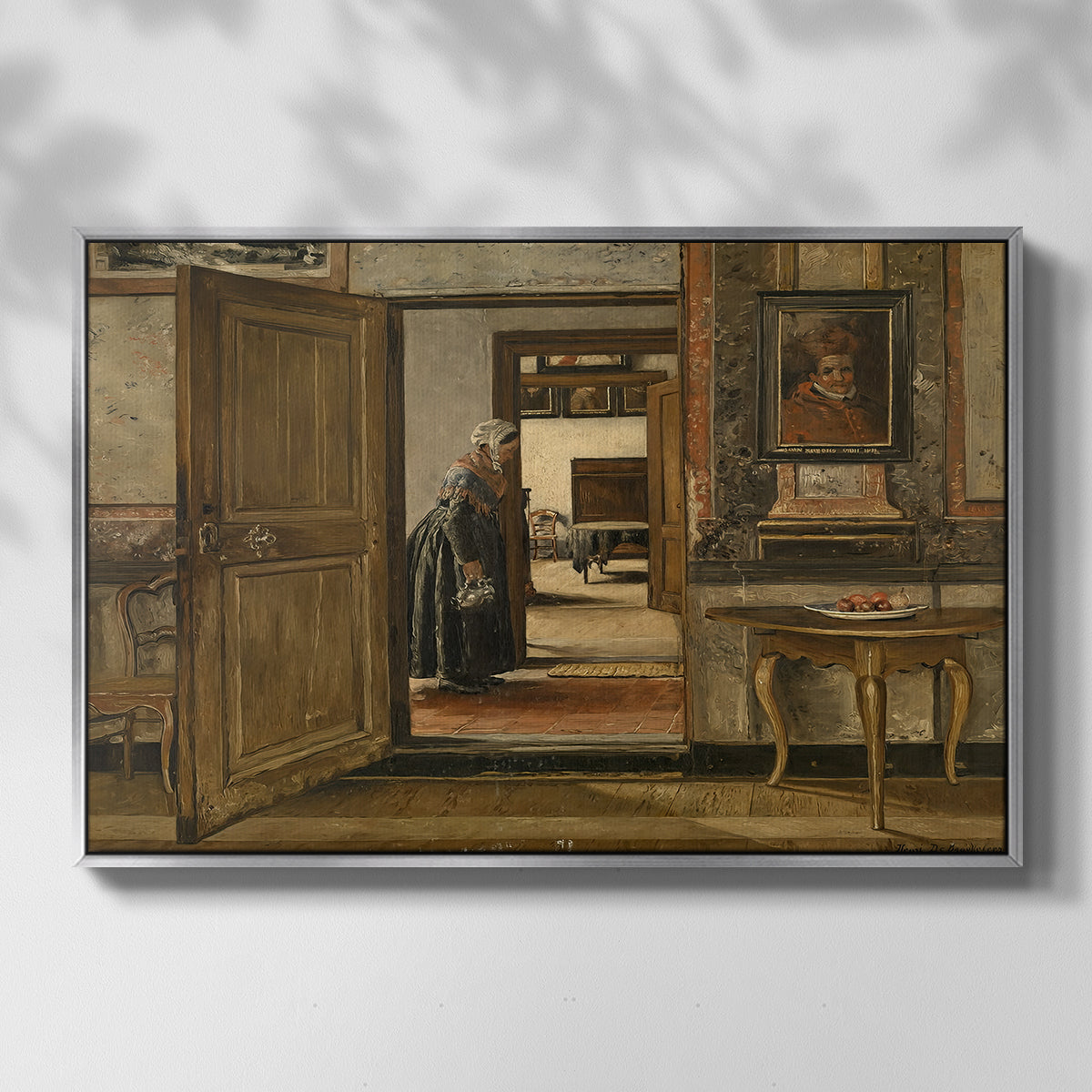Interior of the Terninck Institution in Antwerp, 1884 - Floater Framed Canvas Print