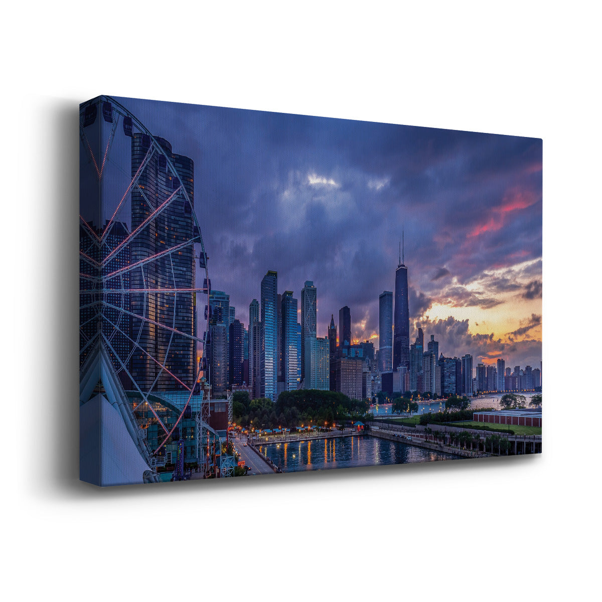 Chicago Skyline at Sunset - Canvas Art Print