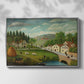 Pastoral Landscape with Stream, Fisherman and Strollers, 1875-1880 - Floater Framed Canvas Print