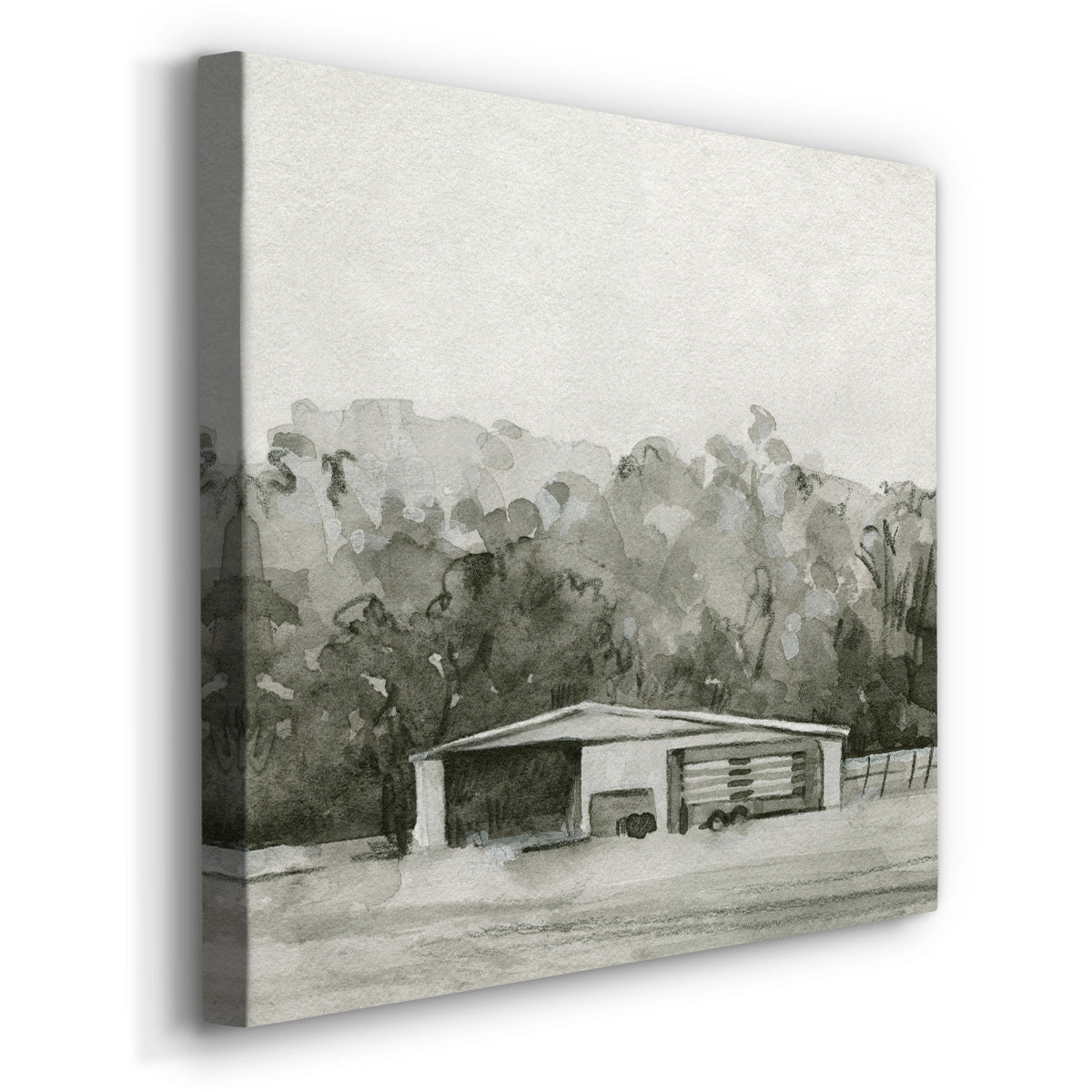 Solemn Barn Sketch II-Premium Gallery Wrapped Canvas - Ready to Hang