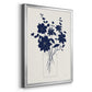 Indigo Sketch Bouquet II - Modern Framed Canvas Print