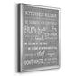 Neutral Kitchen Rules - Modern Framed Canvas Print