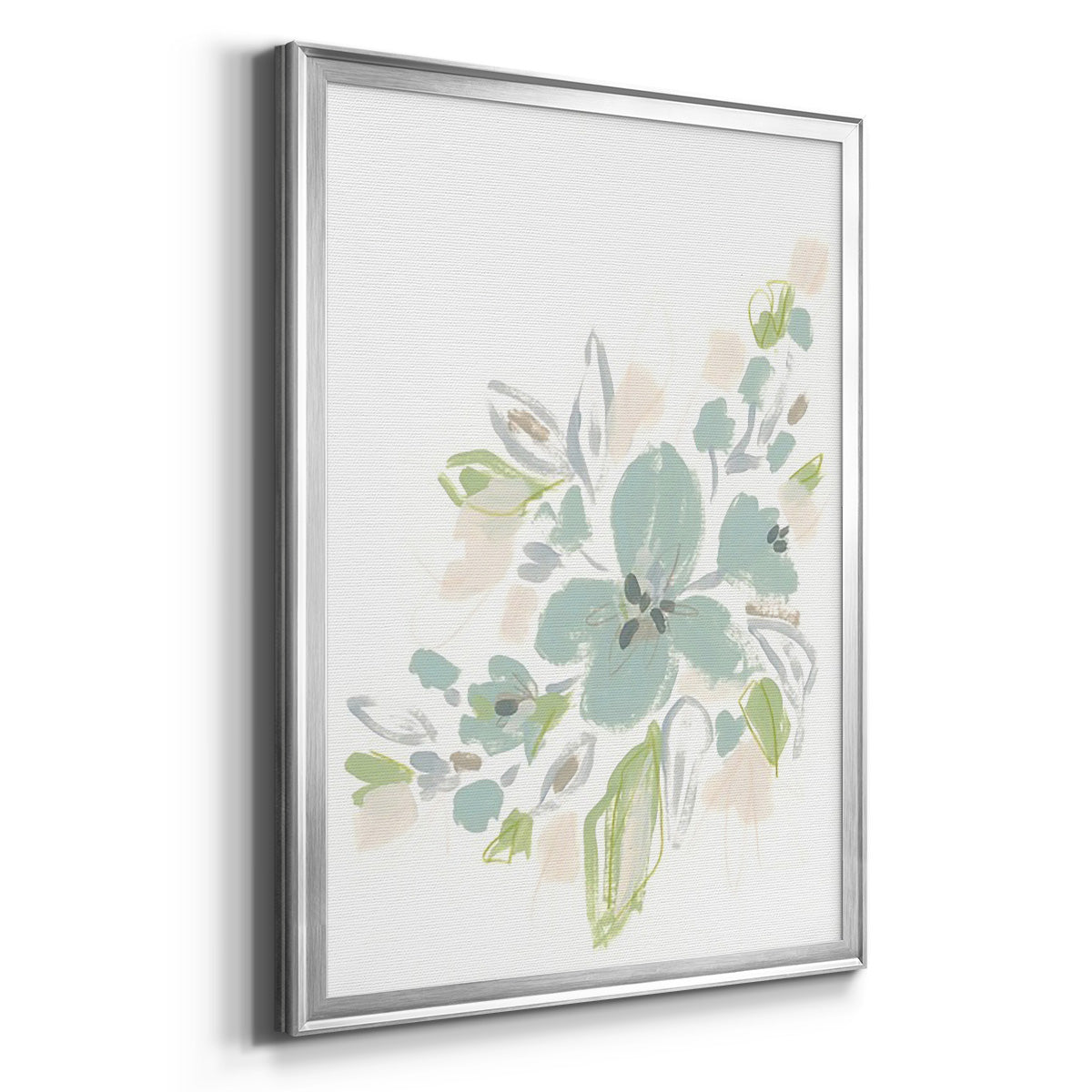 Seafoam Petals II - Modern Framed Canvas Print