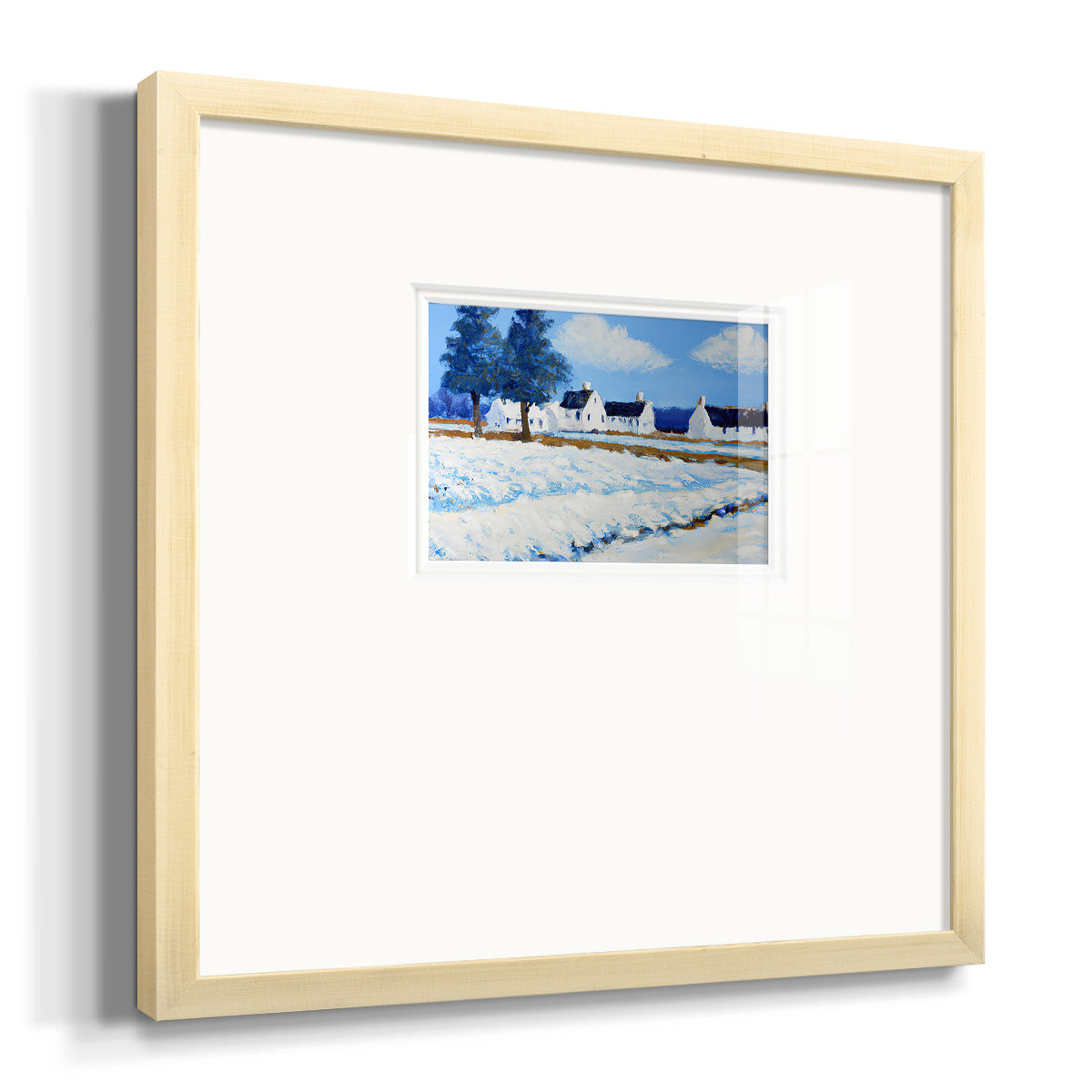 Winter Barn V Premium Framed Print Double Matboard