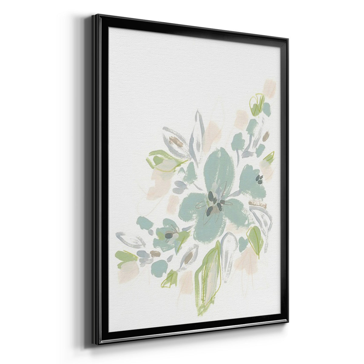 Seafoam Petals II - Modern Framed Canvas Print