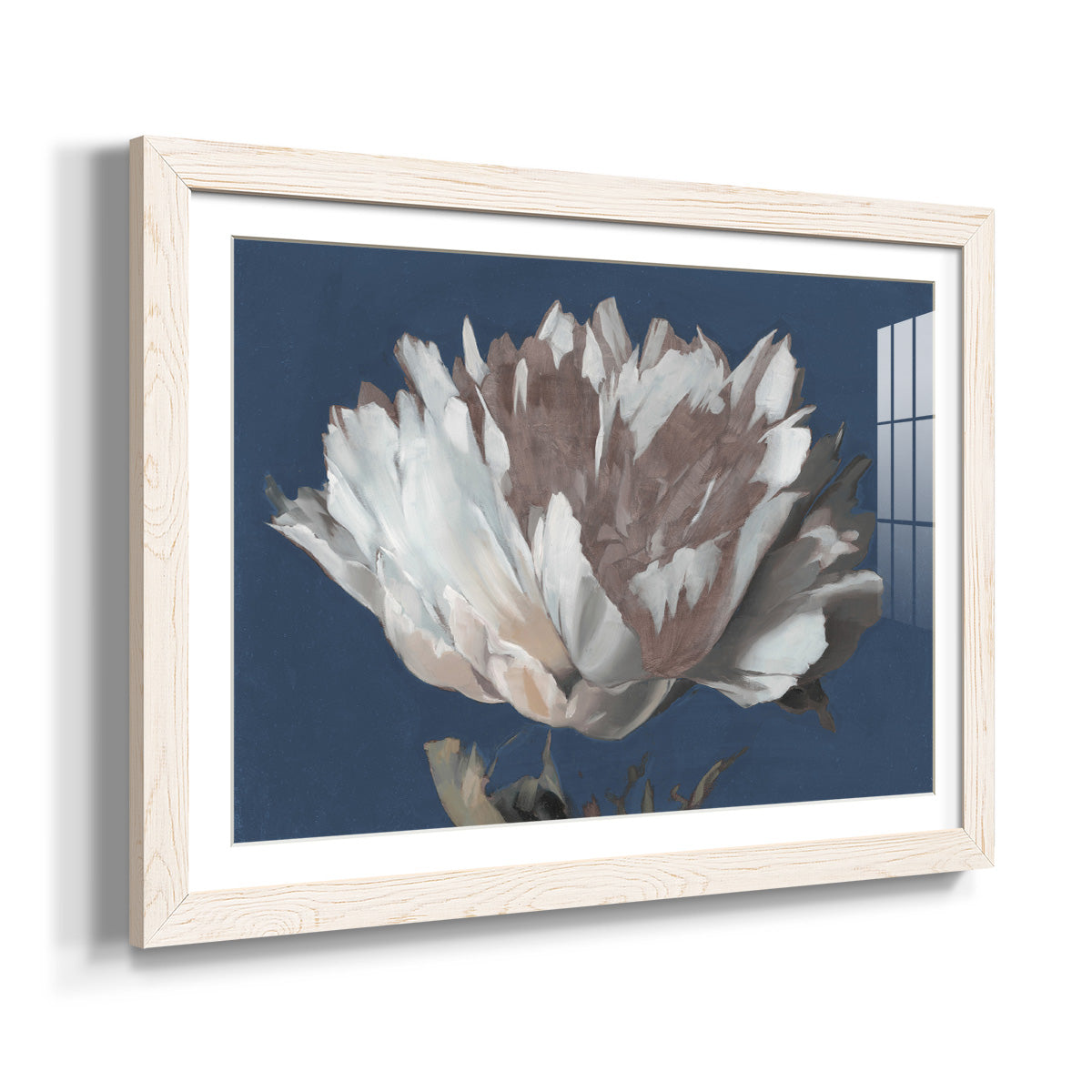 White Peony - Barnwood Framed Art Print