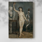 Canvas art print of a classical figure with soft light and natural tones with a soft shadow on a white background.