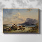 Shepherds and Cattle on Lake Attersee, 1852 - Floater Framed Canvas Print