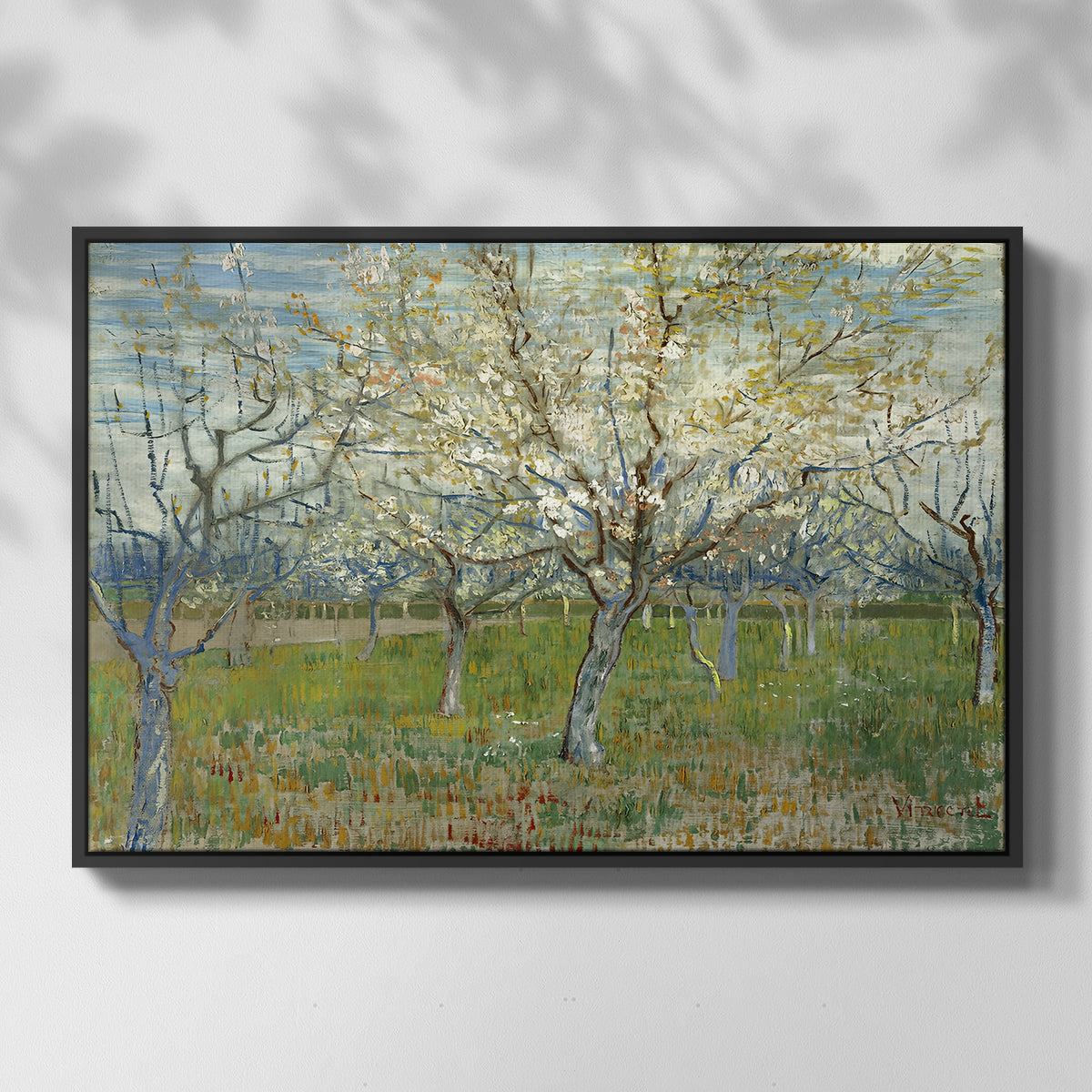 The Pink Orchard, 1888 - Floater Framed Canvas Print