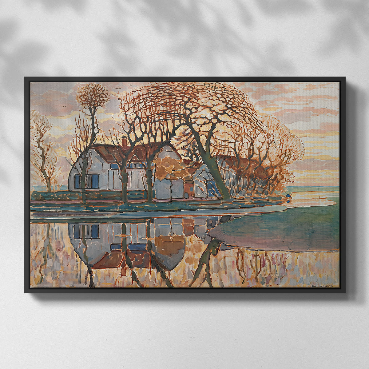 Farm near Duivendrecht, c. 1916 - Floater Framed Canvas Print