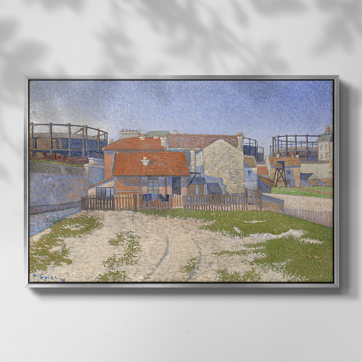 Gasometers at Clichy, 1886 - Floater Framed Canvas Print