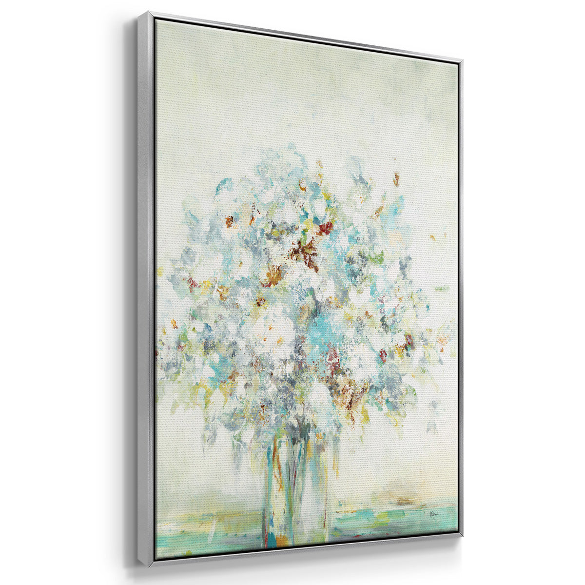 Textured Bouquet - Framed Premium Gallery Wrapped Canvas L Frame - Ready to Hang