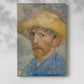 Canvas art print of a vivid figure with bold strokes and warm tones with a soft shadow on a white background.