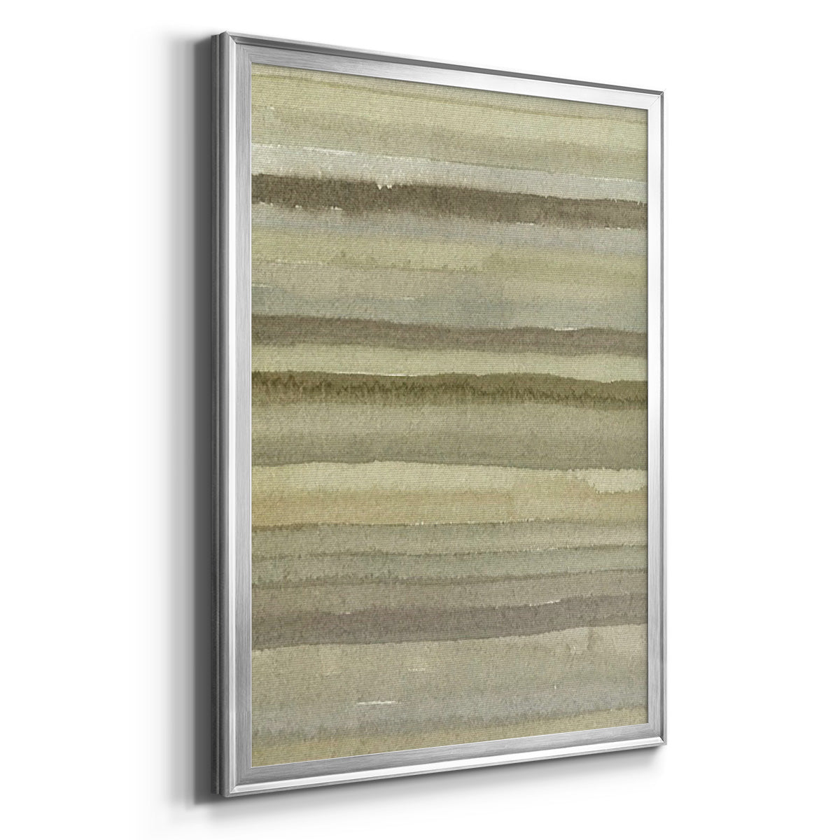 Lines in Neutral II - Modern Framed Canvas Print