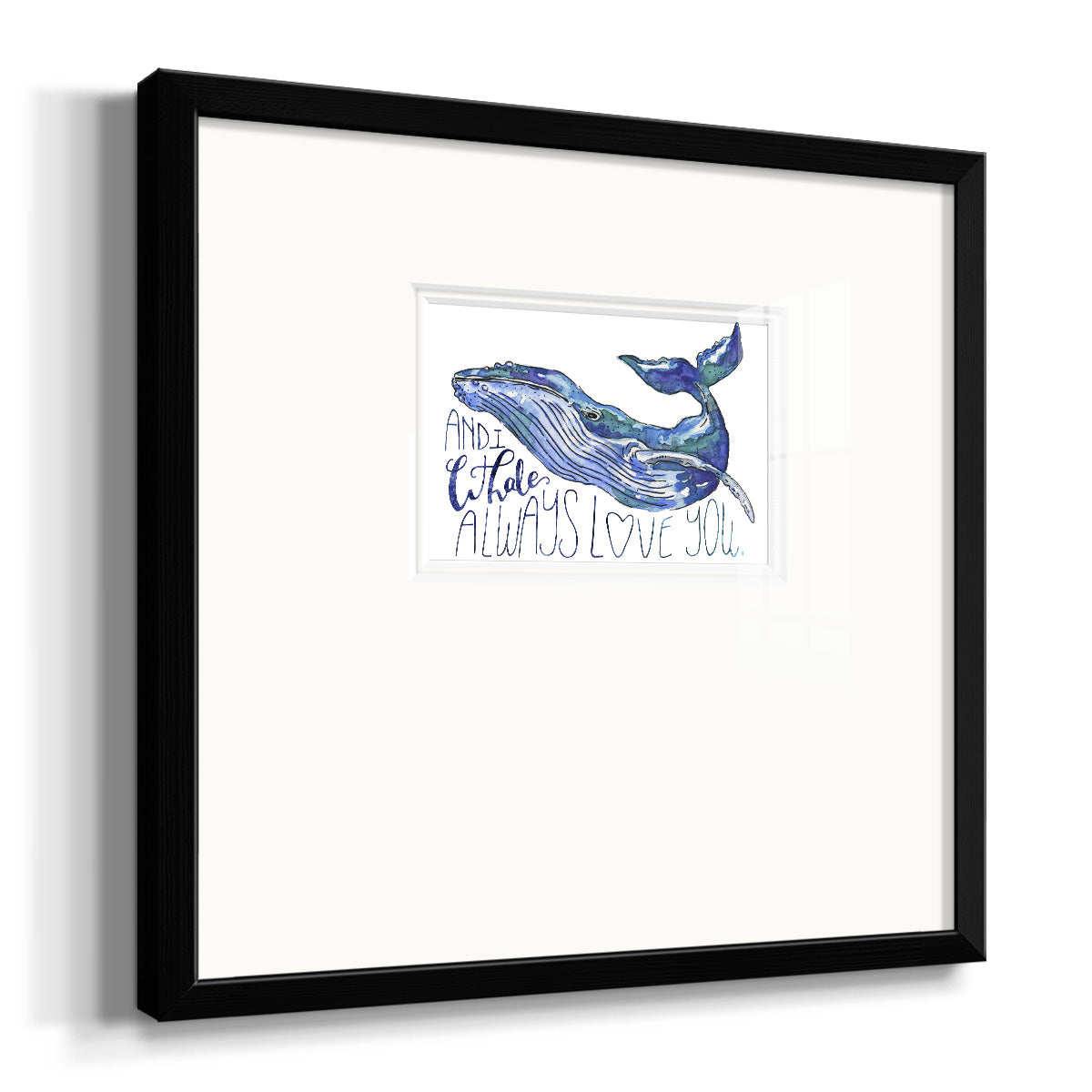 Whale Love I Premium Framed Print Double Matboard