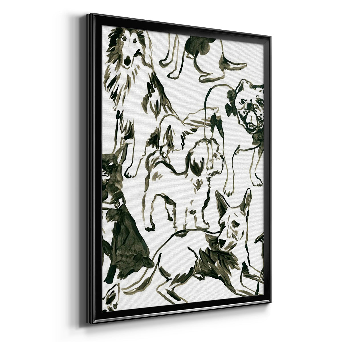 Canine Collage I - Modern Framed Canvas Print