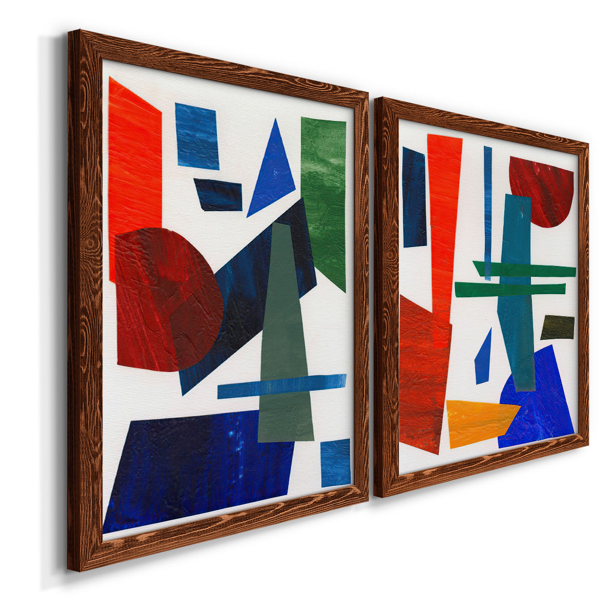 Colorful Shapes III - Premium Framed Canvas 2 Piece Set - Ready to Hang