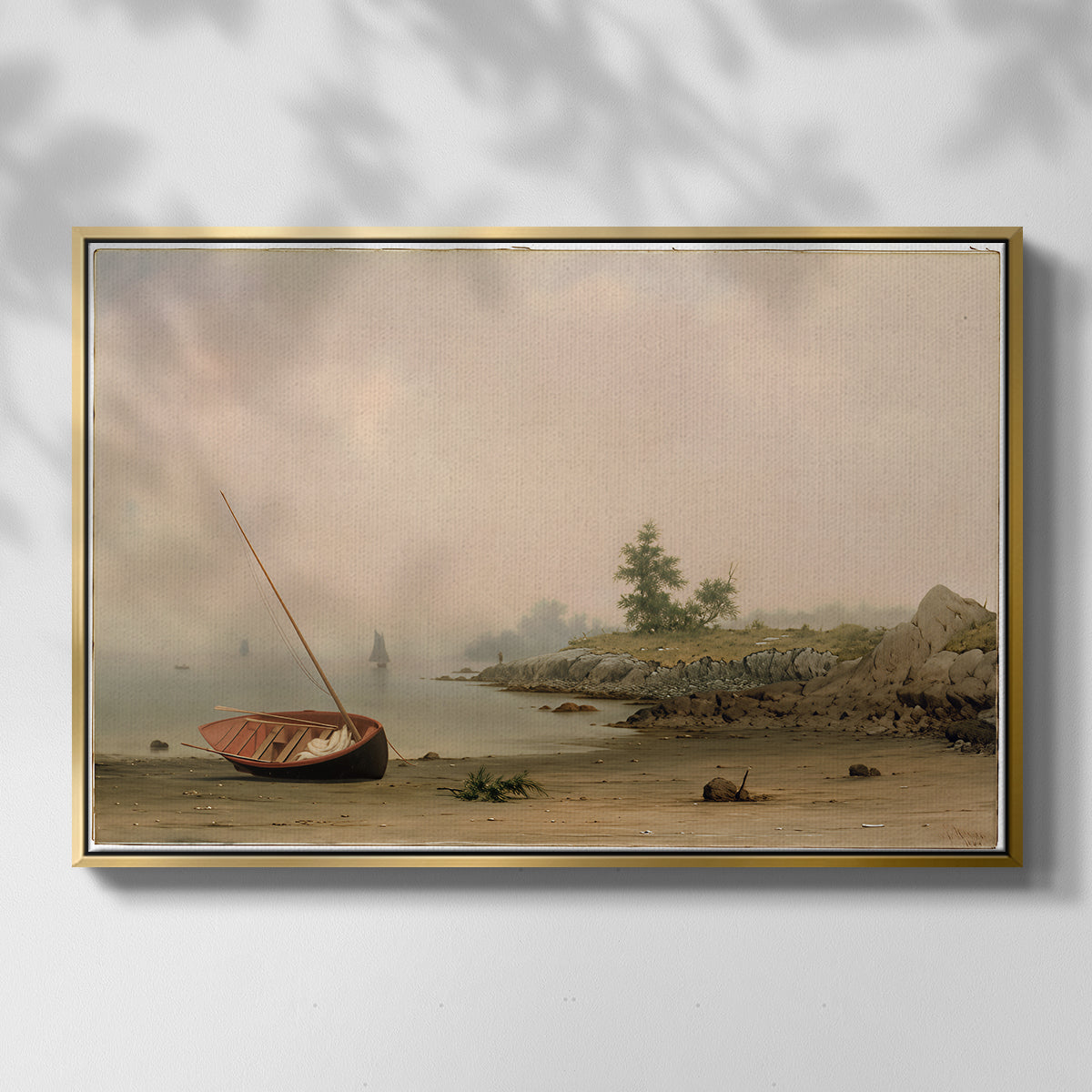 The Stranded Boat, 1863 - Floater Framed Canvas Print
