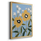 Woodblock Floral II - Modern Framed Canvas Print