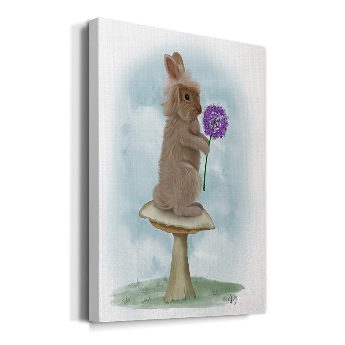 Rabbit and Agapanthus - Canvas Art Print