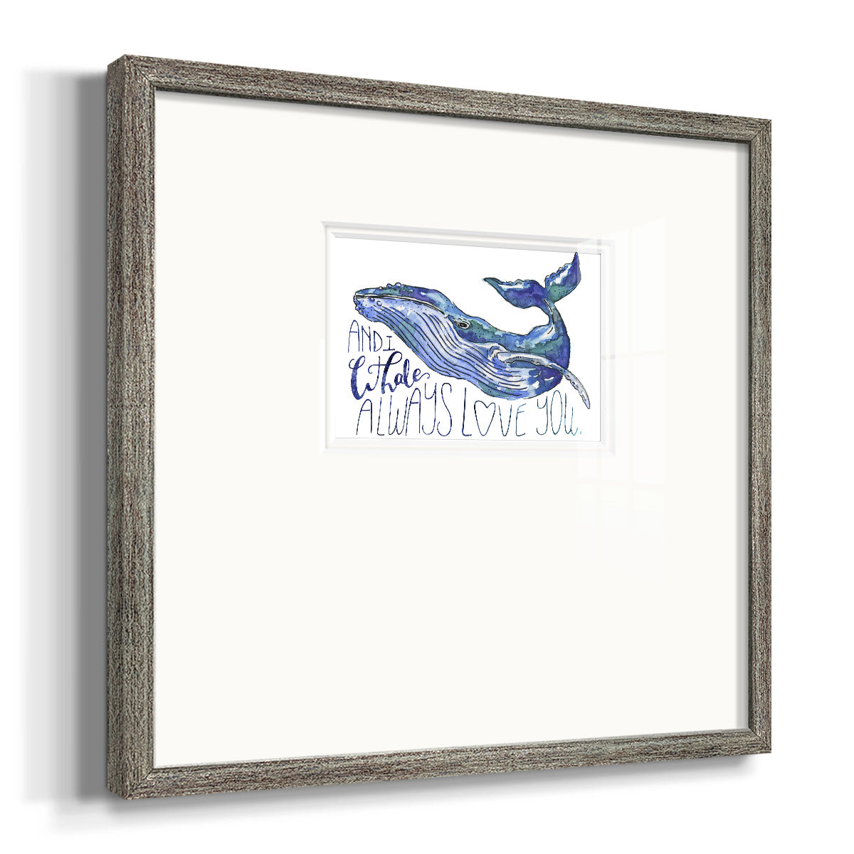 Whale Love I Premium Framed Print Double Matboard