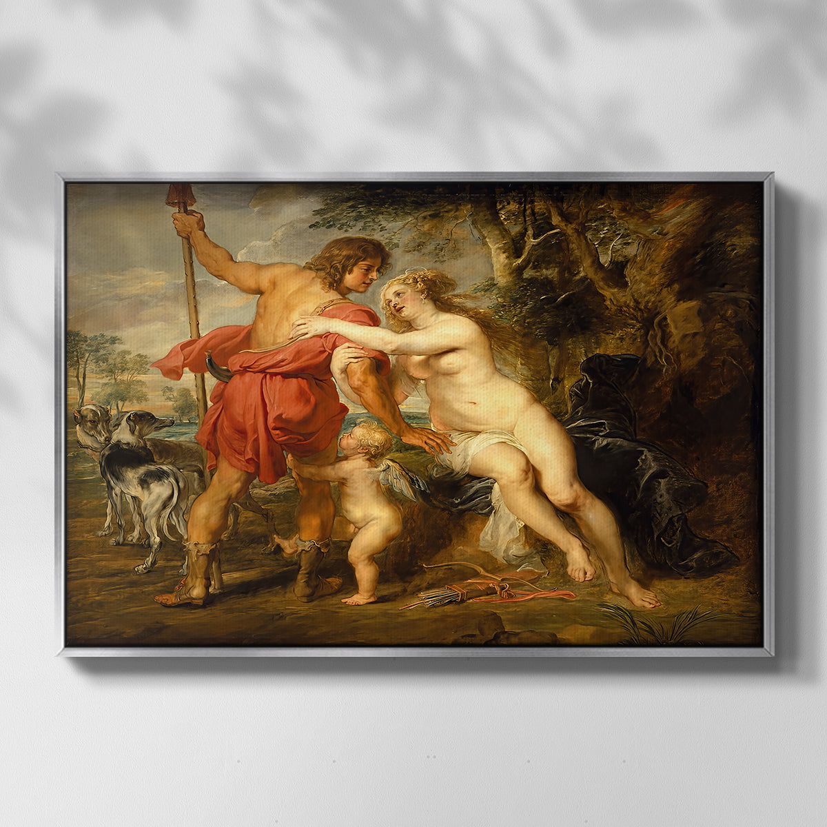 Venus and Adonis, c. 1635 - Floater Framed Canvas Print