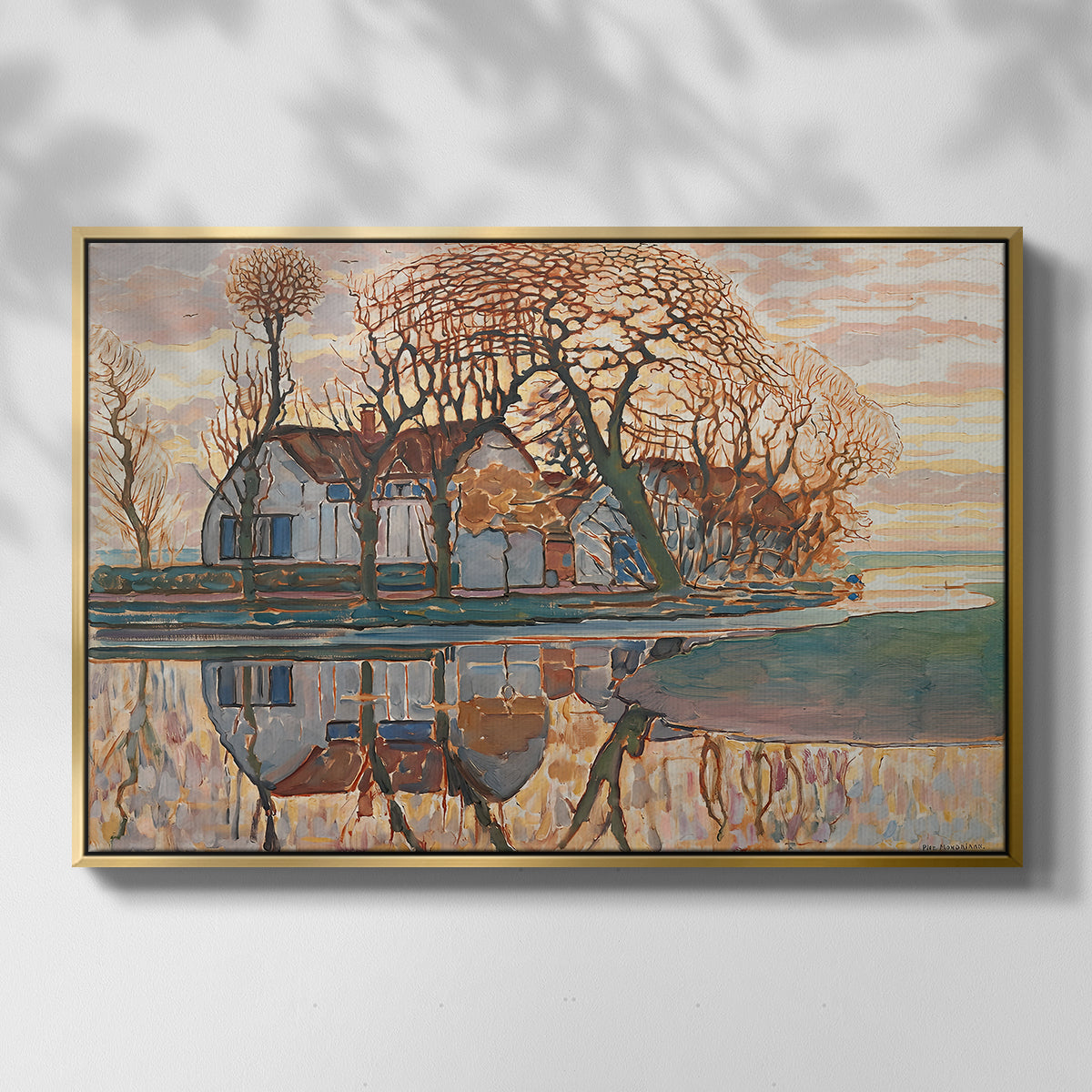 Farm near Duivendrecht, c. 1916 - Floater Framed Canvas Print
